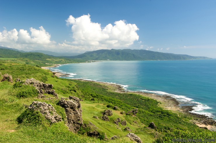 The southern east coast of Taiwan as seen from Kenting National Park.