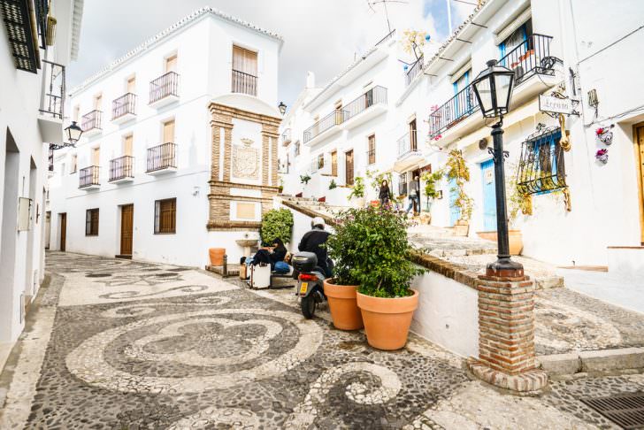 Picturesque street of Frigiliana in Costa del Sol, Malaga