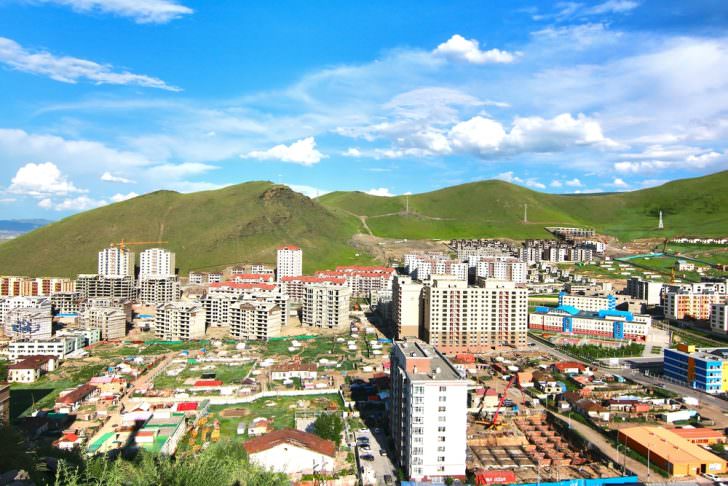 The panoramic view of the entire city of Ulaanbaatar, Mongolia