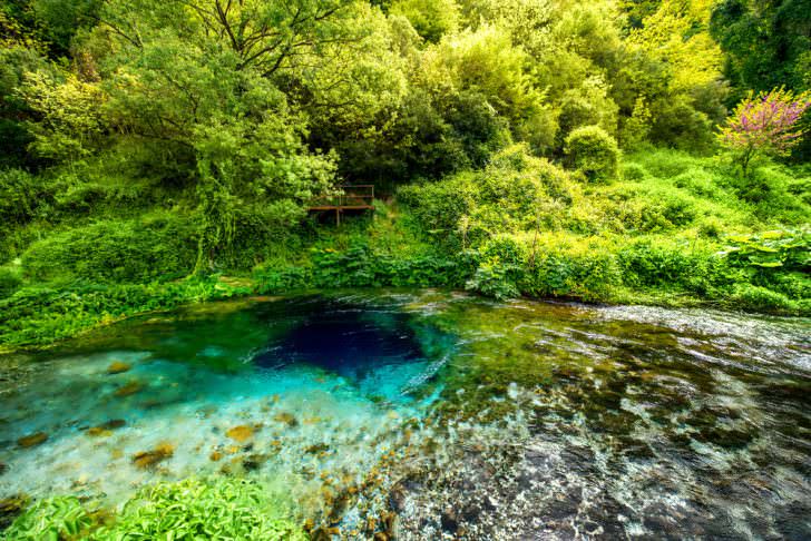 National landmark spring Blue Eye in Albania