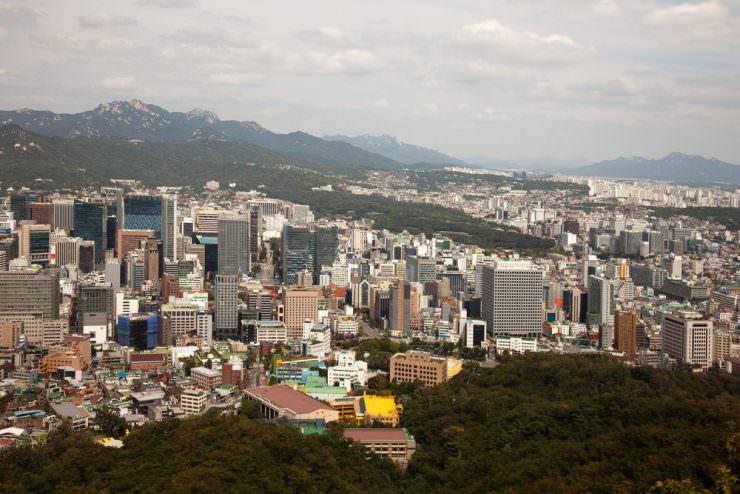 Aerial view of Seoul, South Korea