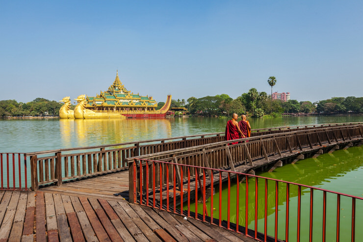 Kandawgyi Lake and Kandawgyi Nature Park, Yangon, Myanmar