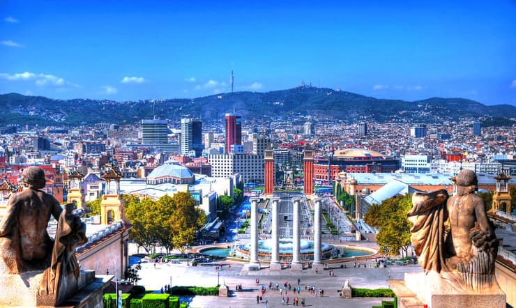 The skyline of Barcelona from the Montjuic