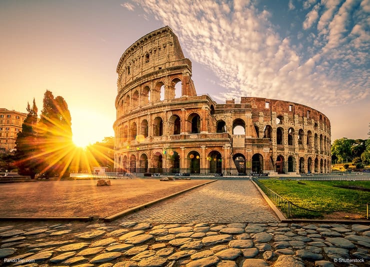 Colosseum in Rome at sunrise