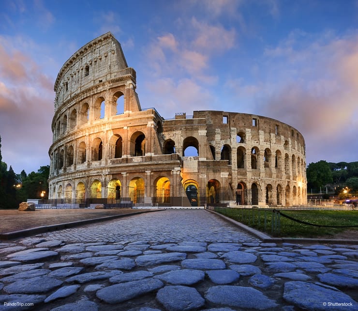 Colosseum in Rome during morning hours