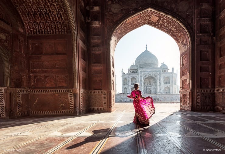 Woman in the Taj Mahal, India