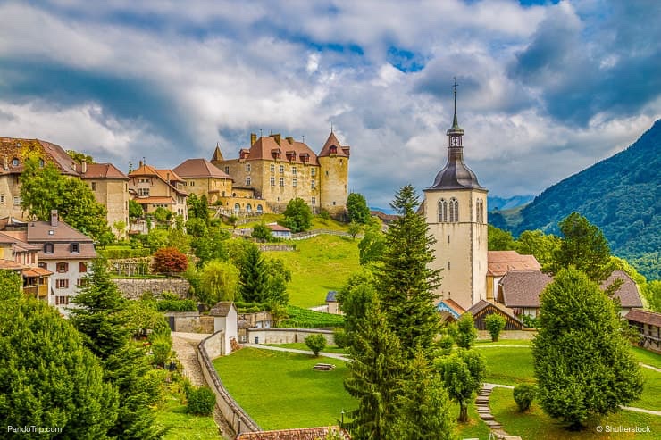 Beautiful view of the Gruyeres Castle, Switzerland