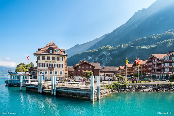 Iseltwiald village on Brienz lake in Switzerland