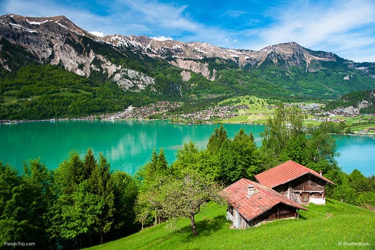 Lake Brienz with the town Brienz in the background, Switzerland