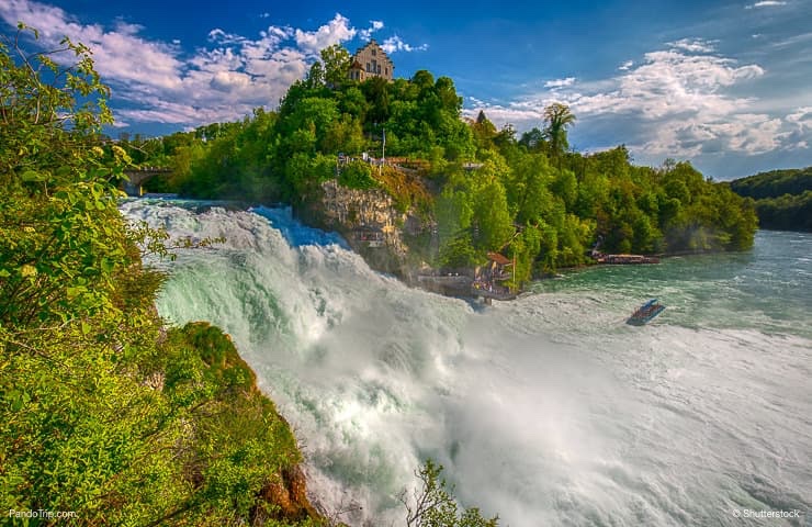 Rhine falls the largest plain waterfall in Europe