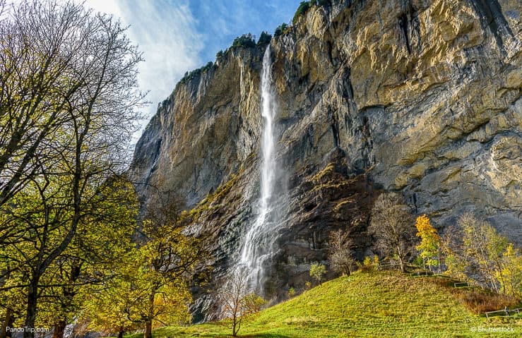 Staubbach waterfall during Autumn