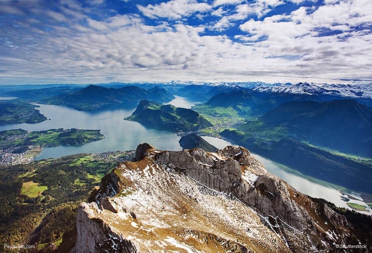 Swiss Alps view from Mount Pilatus, Lucerne Switzerland