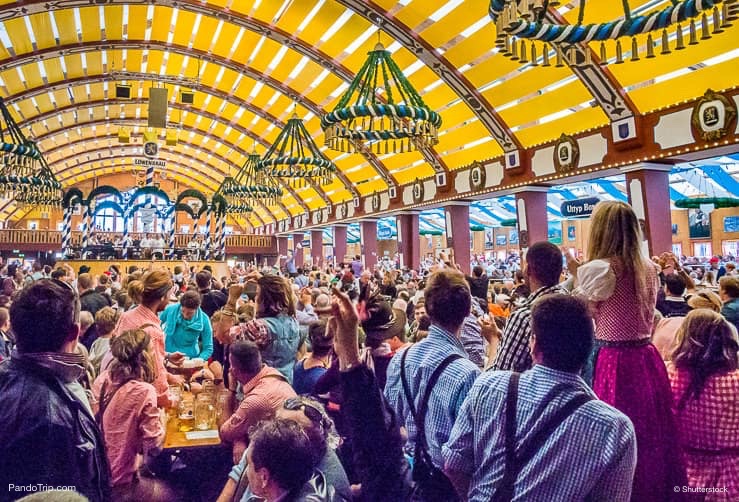 Loewenbraeu-Festhalle tent at the Oktoberfest in Munich, Germany