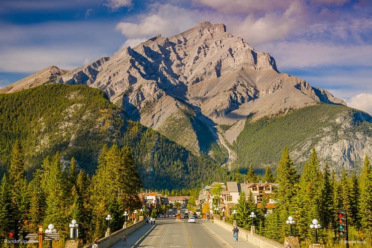Banff Avenue with Cascade Mountain in the background