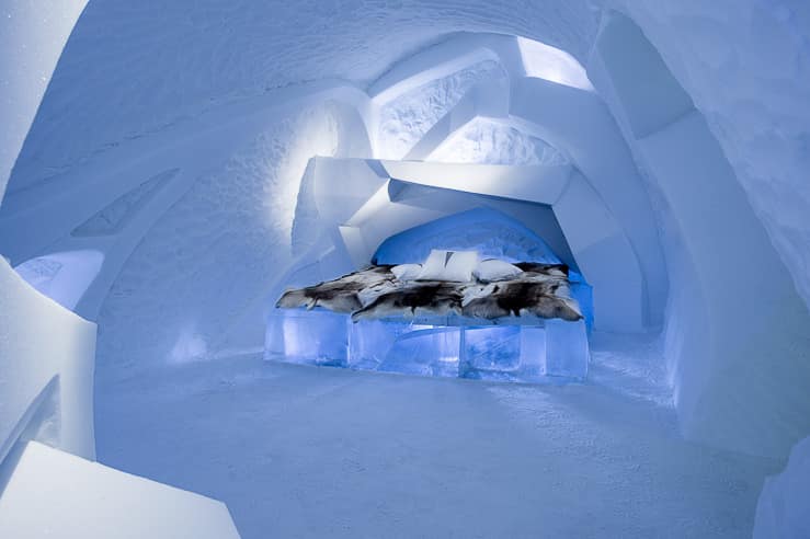 Ice Hotel Room in Jukkasjarvi, Sweden