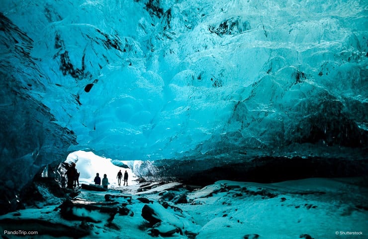 Walking Inside Ice Cave in Vatnajokull, Iceland