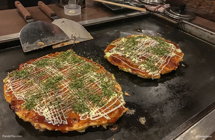 Finished, freshly made Okonomiyaki