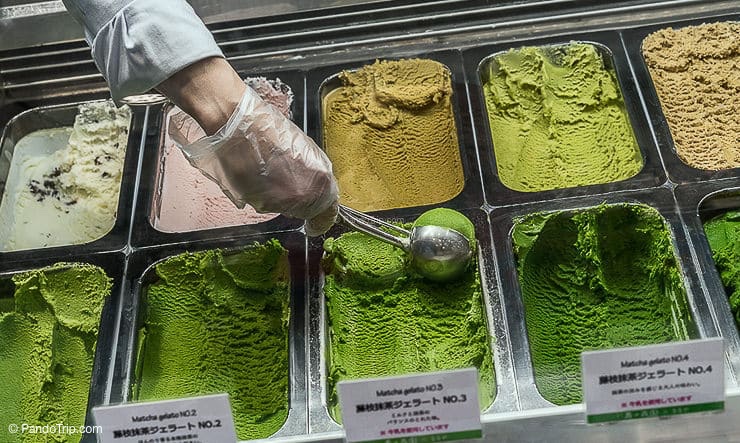 Strongest Matcha gelato at Suzukien in Asakusa