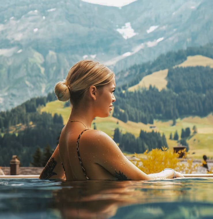 Infinity Pool at the The Cambrian Hotel Adelboden in Switzerland