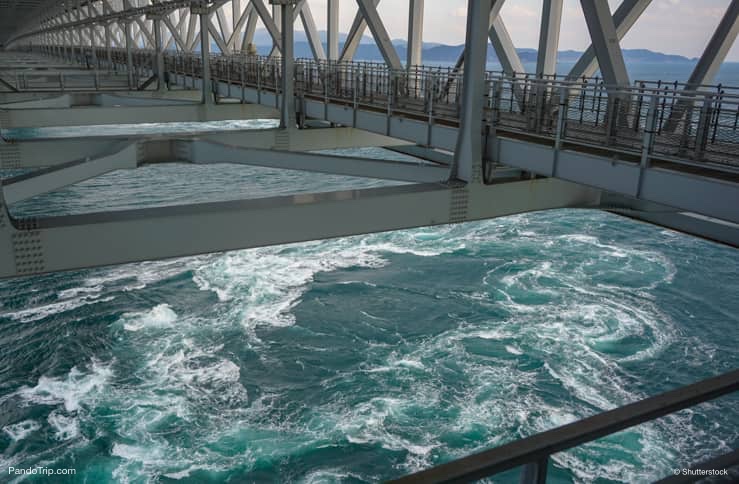 Naruto Whirlpools. View from Naruto Bridge