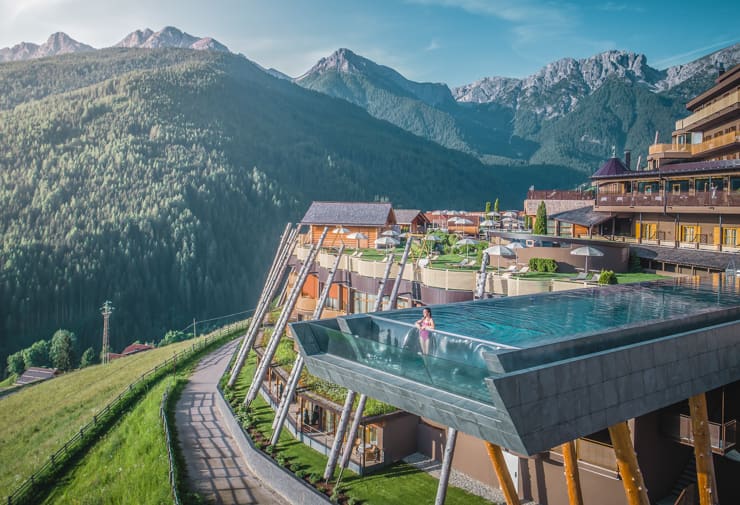One of the best pools in the world. Alpin Panorama Hotel Hubertus, Italy