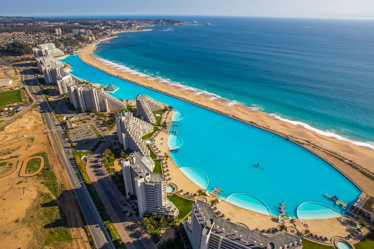 One of the largest swimming pool in the world. San Alfonso del Mar Resort, Algarrobo, Chile