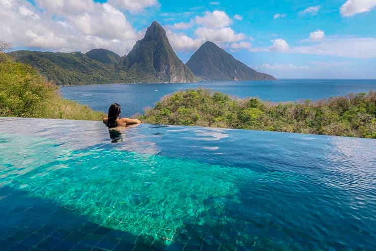 Private pool with stunning view. Jade Mountain, St Lucia