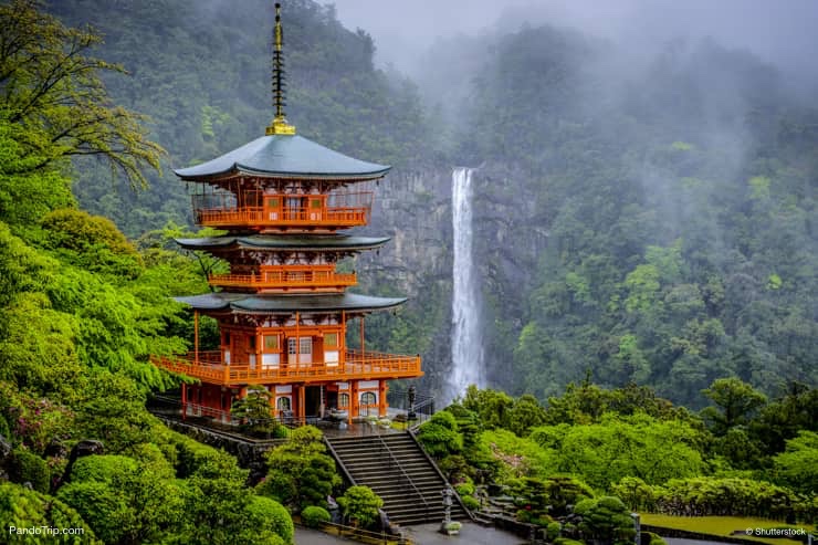 Seigantoji Pagoda and Nachi Falls in Nacho, Japan