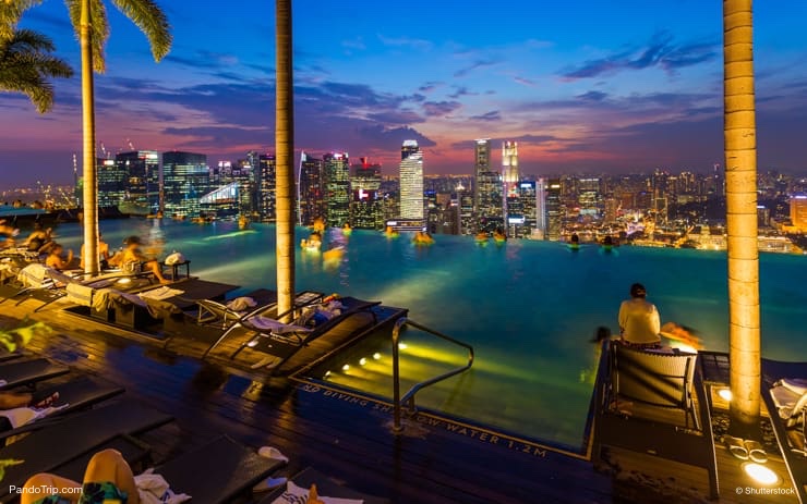 The best Infinity pool in the world. Marina Bay Sands Hotel in Singapore