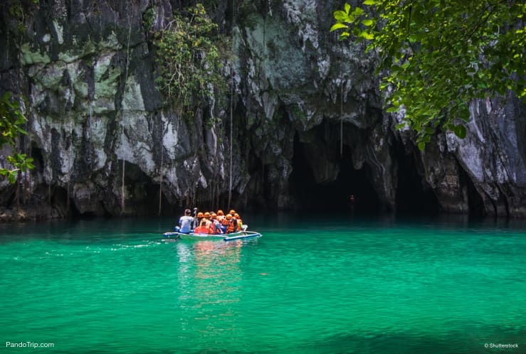 Boat near the entrance of Underground River, Puerto Princesa, Philippines