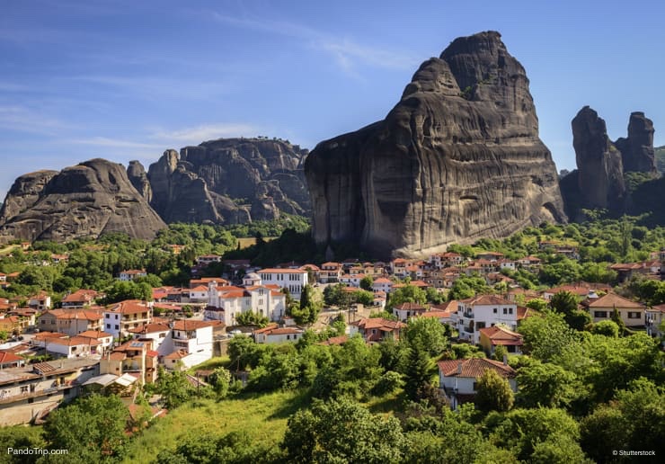 Kastraki town, Meteora mountains in Thessaly, Greece