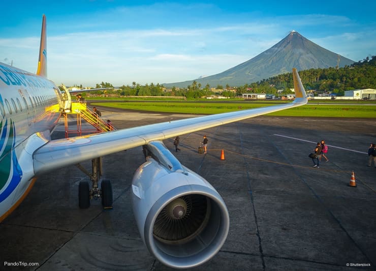Legazpi Airport with Mayon Volcano in the Background. Philippines