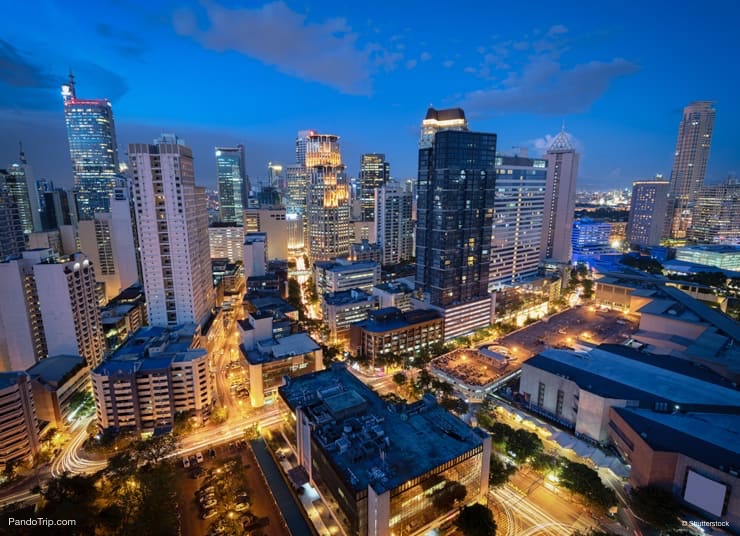 Night view of Makati, the business district of Metro Manila, Philippines