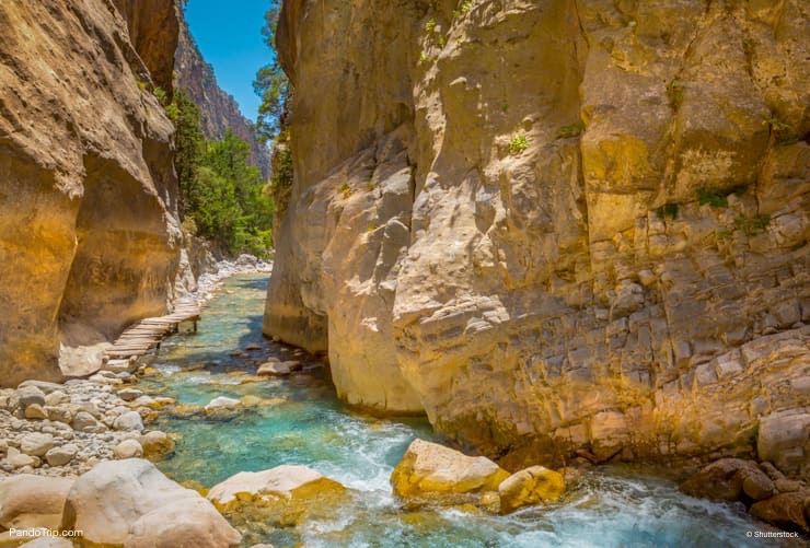 Samaria Gorge is one hour drive from Chania, Crete, Greece