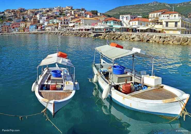 White Boats in Parga, Greece