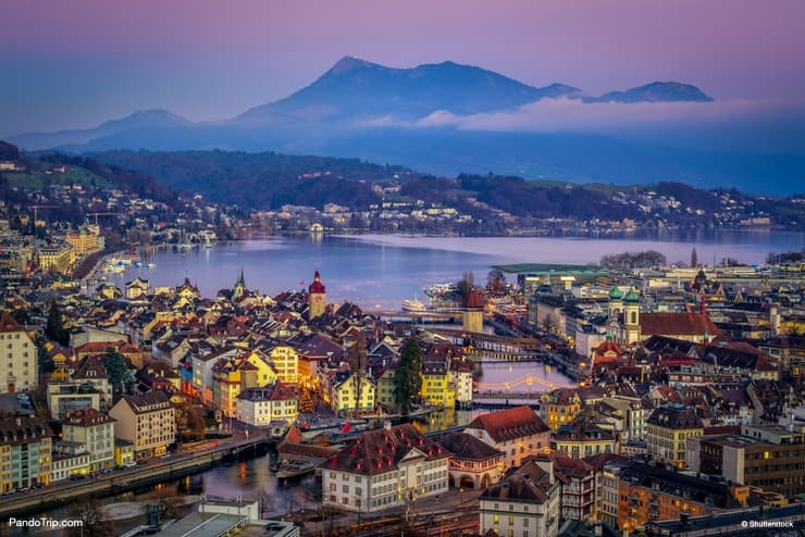 Aerial view of Lucerne, Switzerland