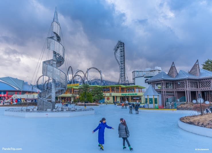 Ice Skating Rink at Fuji-Q Highland amusement park in Japan