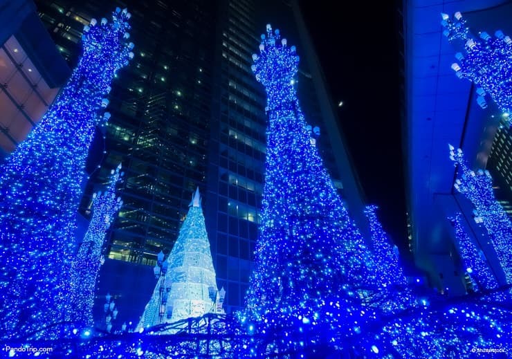 Illuminations at Caretta Shiodome in Tokyo, Japan