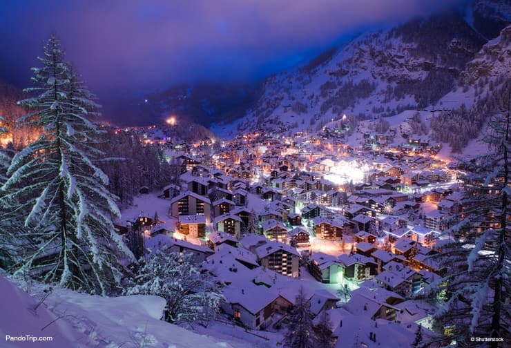 Lovely Christmas Zermatt village in Switzerland