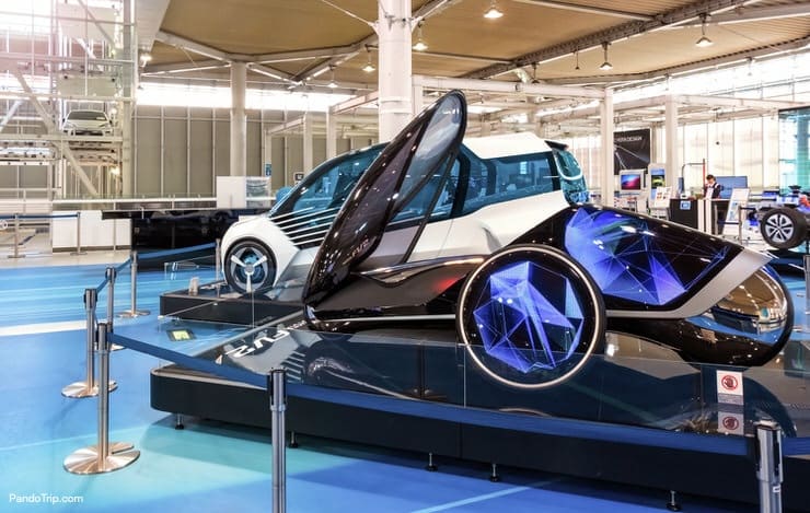Futuristic cars in Toyota Mega Web, Odaiba