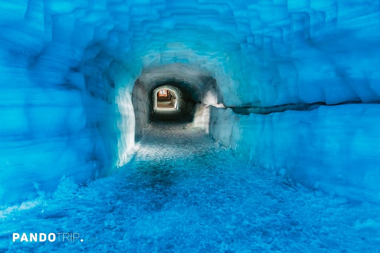 Manmade Ice Cave in the Langjokull glacier, Iceland