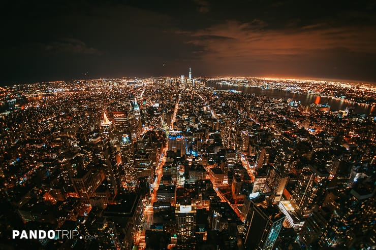New York night view from the Empire State Building