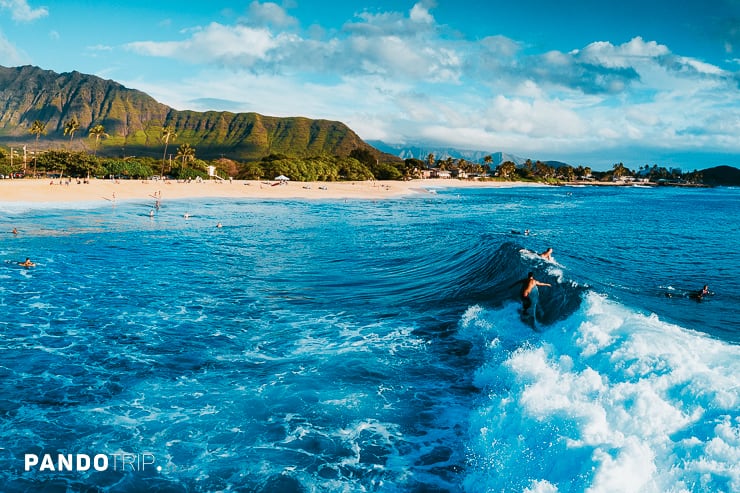 Surfing on Oahu, Hawaii