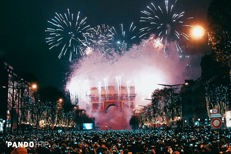 Arc de Triomphe New Year's Fireworks in Paris
