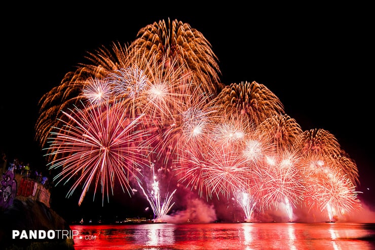 New Year's Fireworks at Copacabana Beach, Rio de Janeiro, Brazil