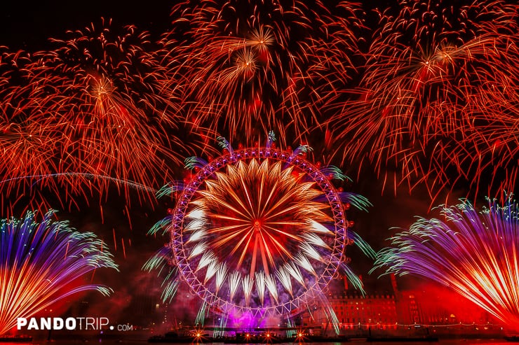 New Year's Fireworks Show at the London Eye