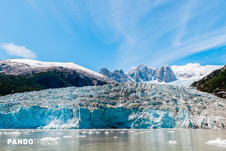 Pia Glacier in a fjord along the Chilean Patagonia coast
