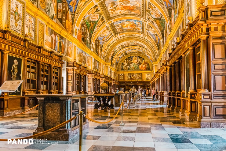 Royal Library inside of El Escorial, Spain