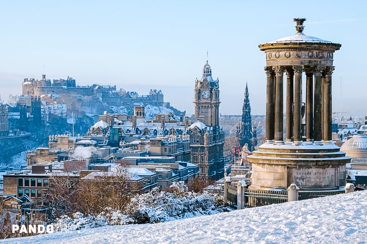 View from Calton Hill in winter morning
