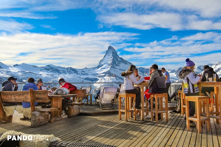 Outdoor restaurant in Zermatt